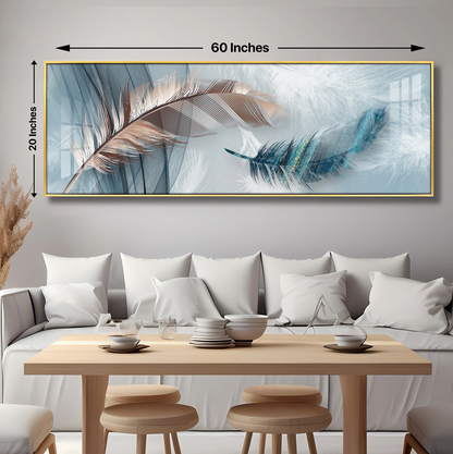 Mesmerising Feathers Premium Acrylic Horizontal Wall Art