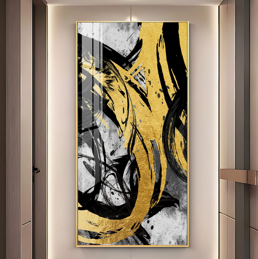 Brush Art Premium Acrylic Vertical Wall Art