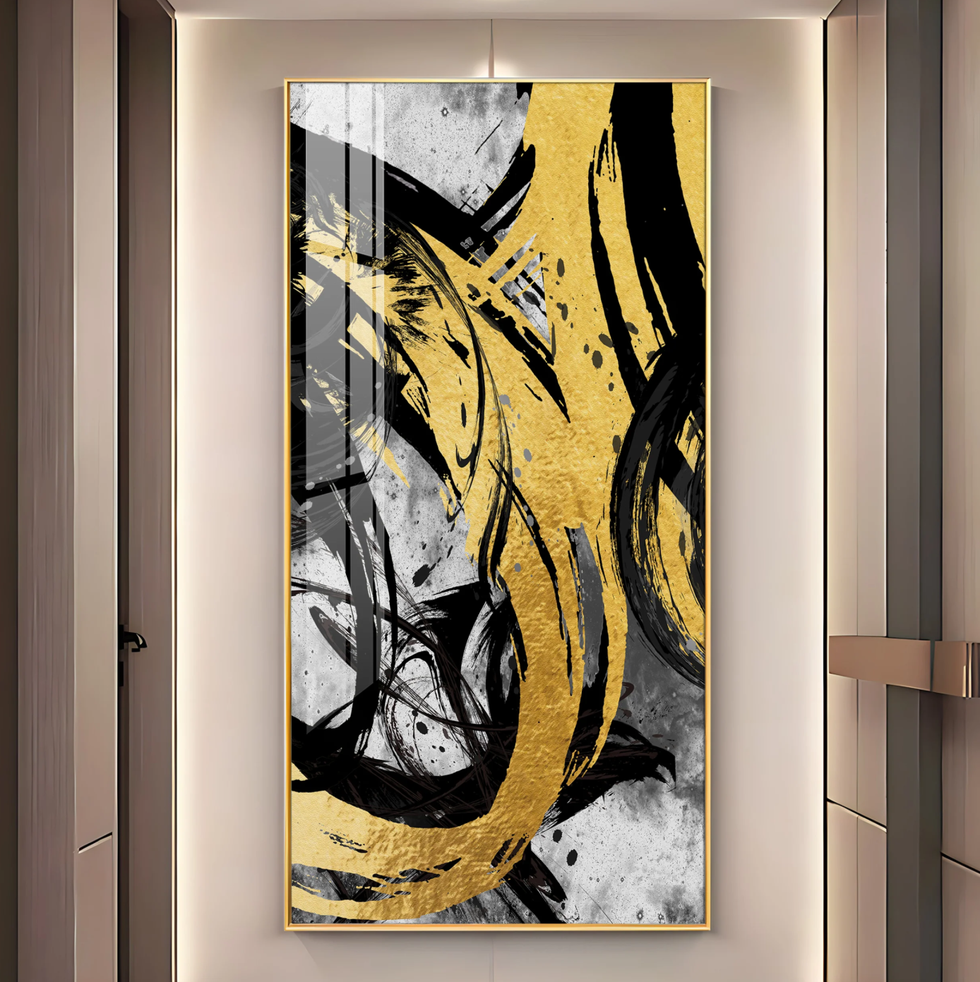 Brush Art Premium Acrylic Vertical Wall Art