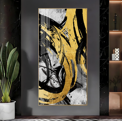 Brush Art Premium Acrylic Vertical Wall Art