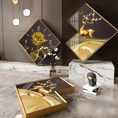 Dancing Deer Premium Acrylic Wall Clock