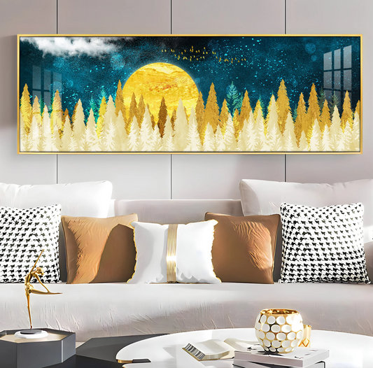 Golden Nightscape Premium Acrylic Horizontal Wall Art