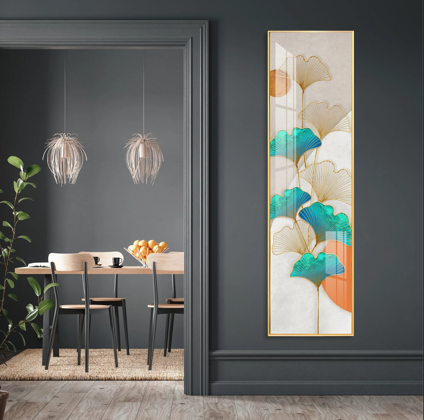 Framed Flowers Premium Acrylic Vertical Wall Art