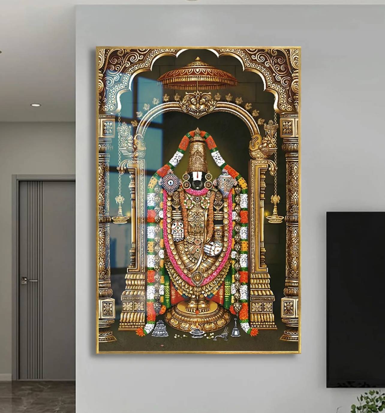 YF Eternal Shri Venkateshwara Acrylic Canvas Painting