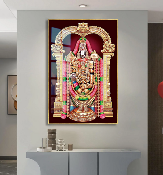 YF Glamorous Lord Venkateshwara Acrylic Canvas Painting