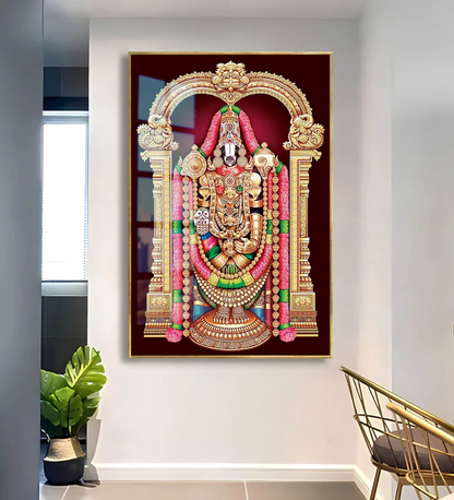 YF Glamorous Lord Venkateshwara Acrylic Canvas Painting