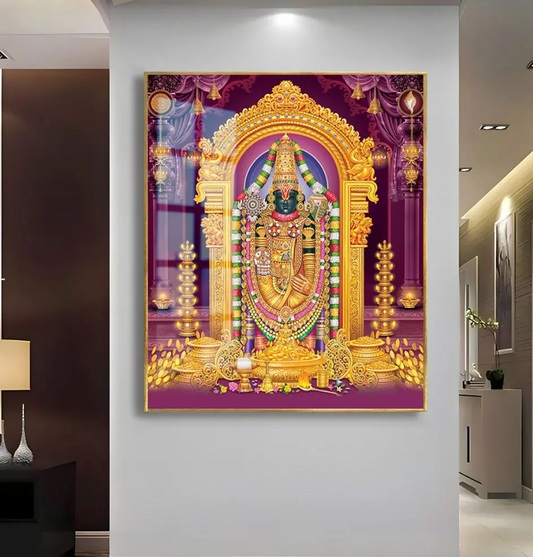 YF Lord Venkateshwara Premium Acrylic Canvas Painting
