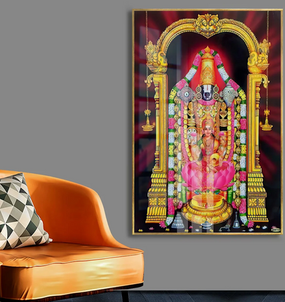 YF Shree Venkateshwara and Laxmi Ji Acrylic Canvas Painting