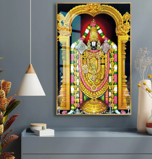 YF Shree Venkateshwara Glamorous Acrylic Canvas Painting