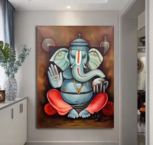 YF Antique Finish Ganpati Art of Wall Decor