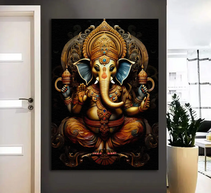 YF Antique Look Ganesha Painting