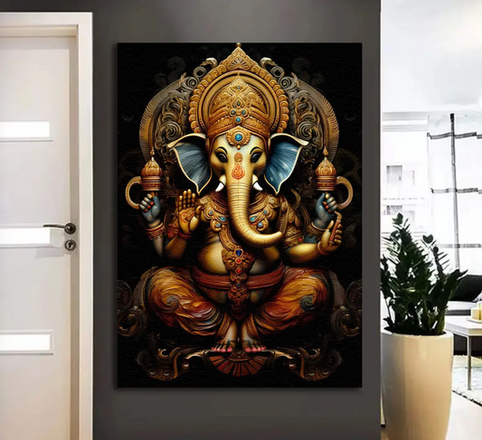 YF Antique Look Ganesha Painting