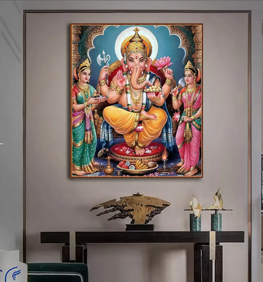YF Auspicious Ganpati Ji Canvas Painting