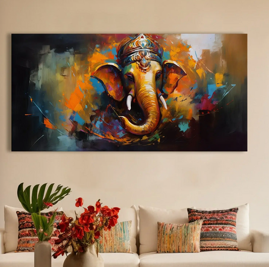 YF Colourful Ganesha Ji Painting
