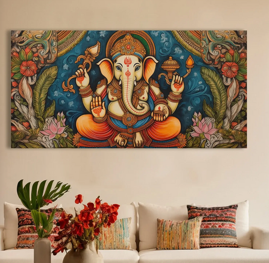 YF Colourful Traditional Ganesh Art