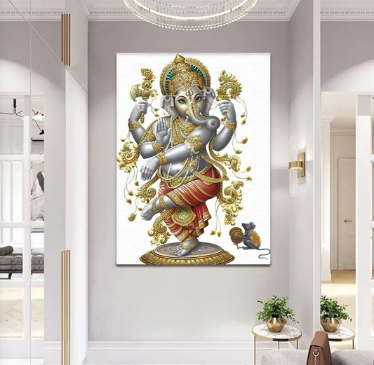 YF Nritya Ganpati Ji Painting on Canvas
