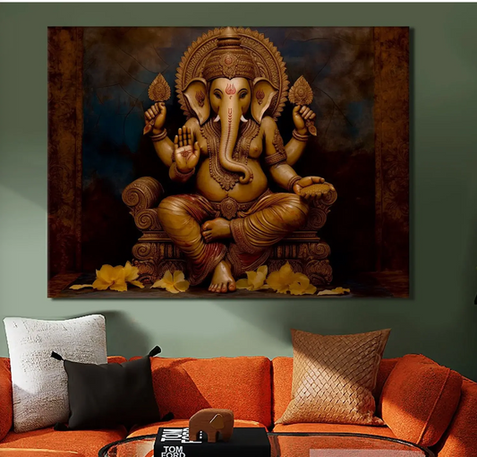 YF Traditional Antique Ganesha Painting