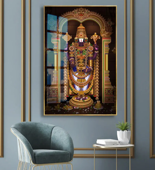 YF Sri Venkateshwara Blessings Acrylic Canvas Painting
