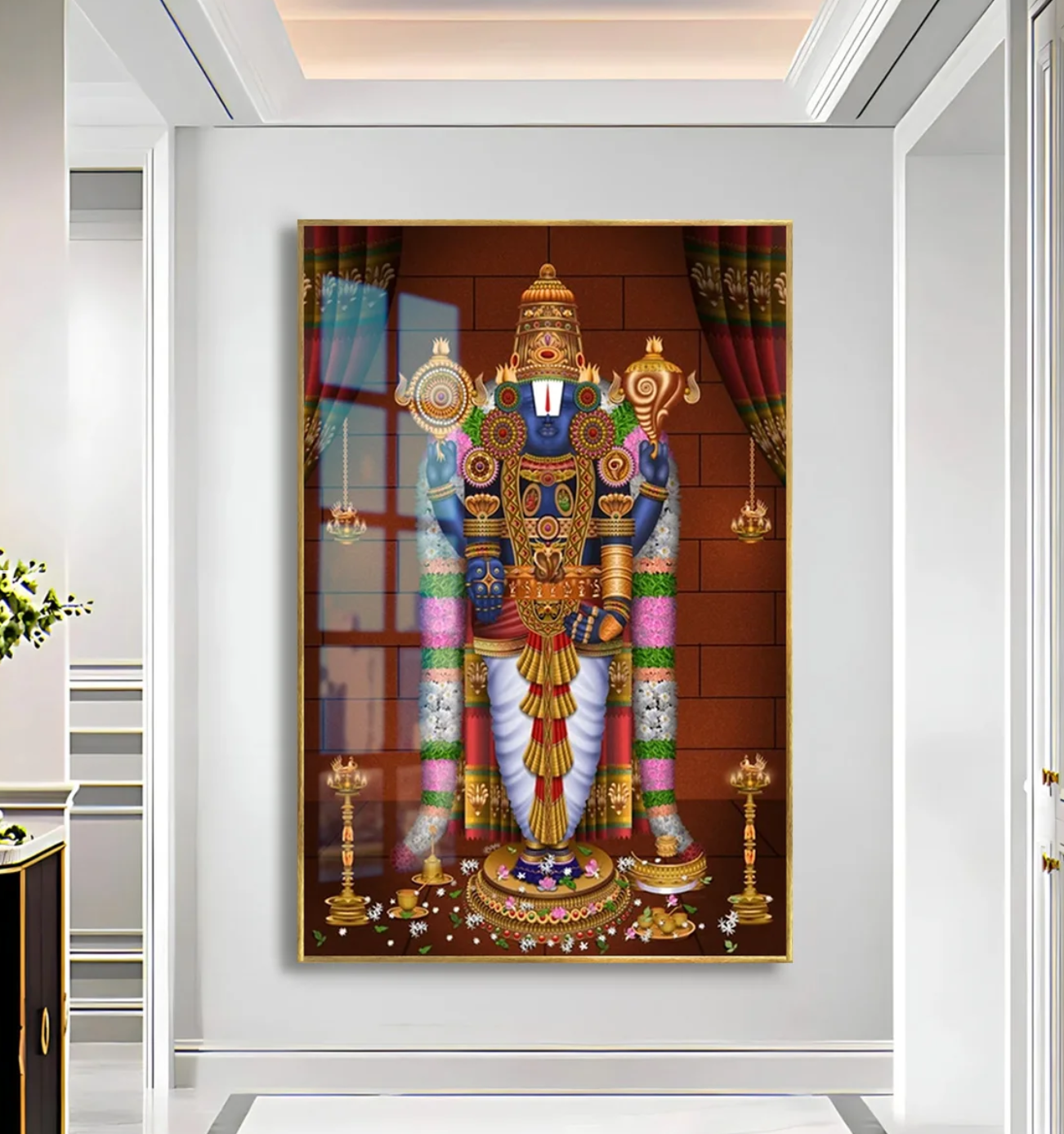 YF Sri Venkateshwara Swamy Acrylic Canvas Painting