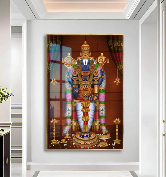 YF Sri Venkateshwara Swamy Acrylic Canvas Painting