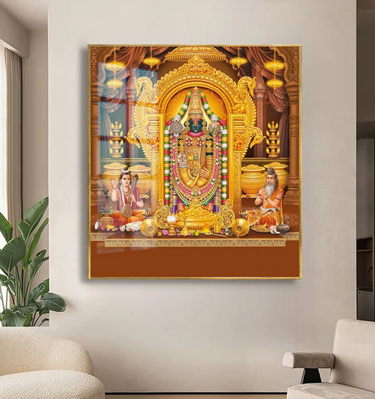 YF Venkateshwara Tirupati Balaji Acrylic Canvas Painting