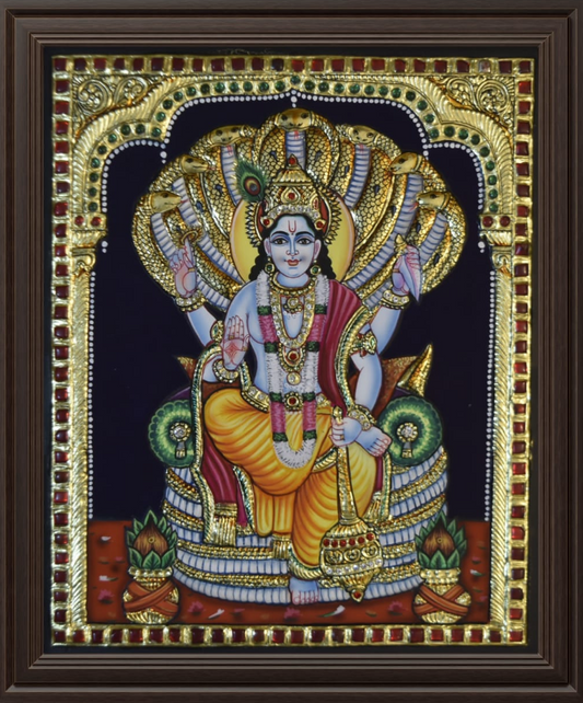 ATP Vishnu Deva Flat Tanjore Painting