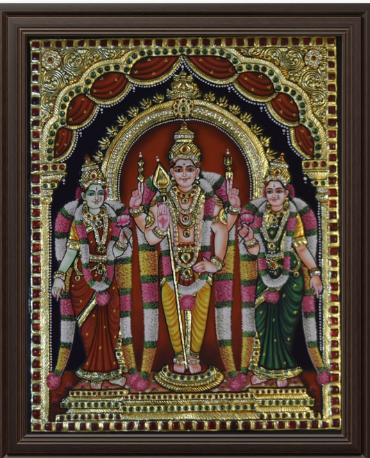 ATP Murugan Valli Deivanai Flat Tanjore Painting