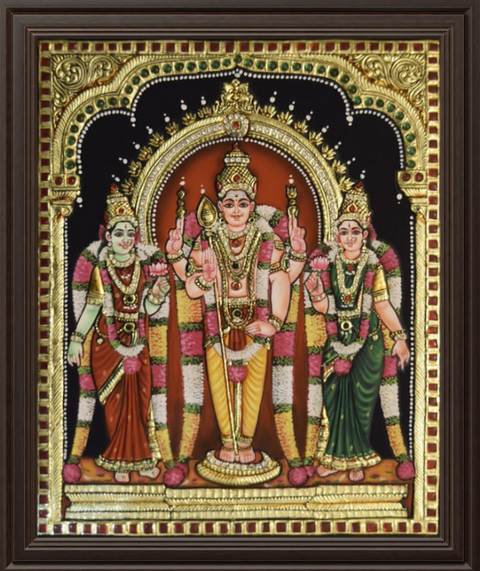 ATP Murugan Valli Deivanai Flat Tanjore Painting