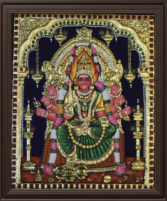 ATP Mariyamma Devi Flat Tanjore Painting