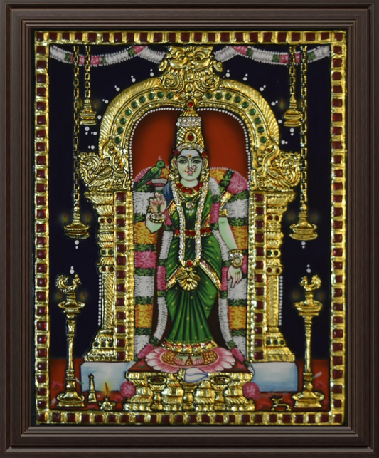 ATP Meenakshi Devi Flat Tanjore Painting