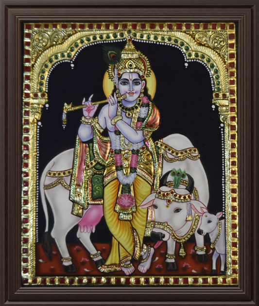 ATP Sri Krishna Flat Tanjore Painting