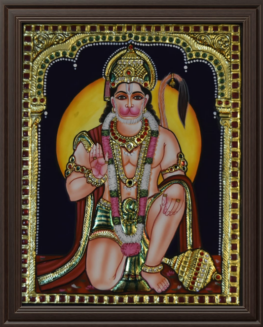 ATP Anjaneya Swamy Flat Tanjore Painting