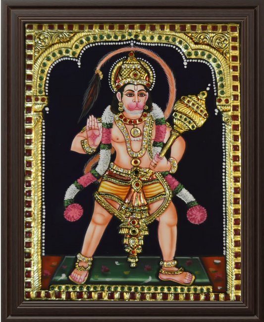 ATP Anjaneya Swamy Flat Tanjore Painting