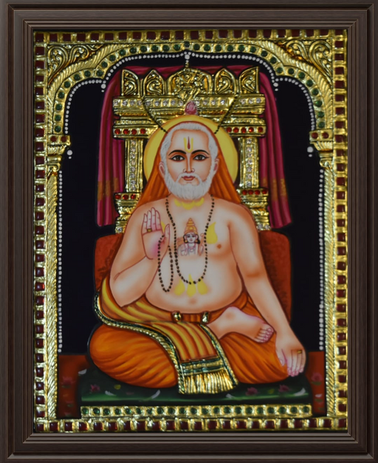 ATP Raghavendra Swamy Flat Tanjore Painting