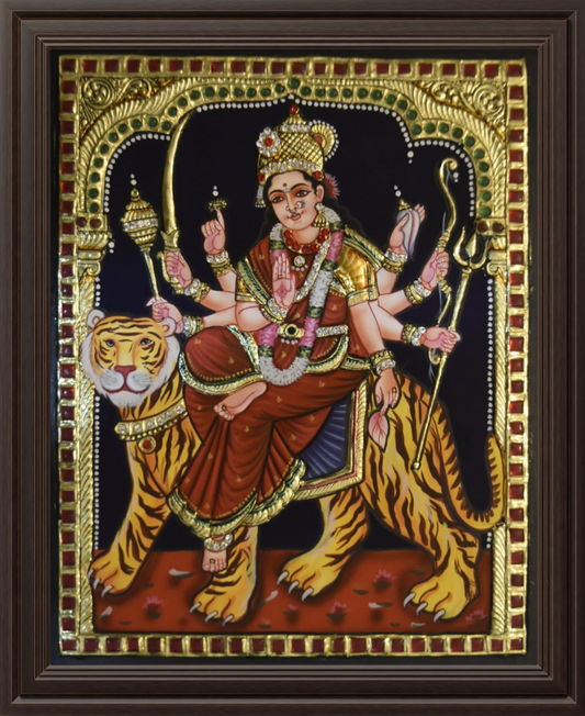 ATP Dhurga Devi Flat Tanjore Painting