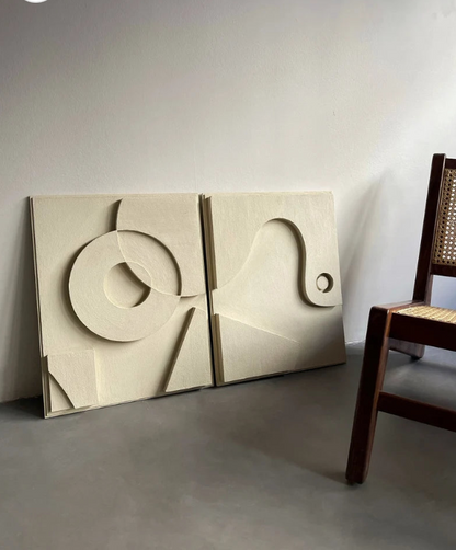 AWA - 3D Abstract Relief Wall Art – Home Decor Sculpture (Set of 2).