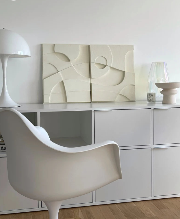 AWA - 3D Abstract Relief Wall Art – Home Decor Sculpture - (Set of 2)