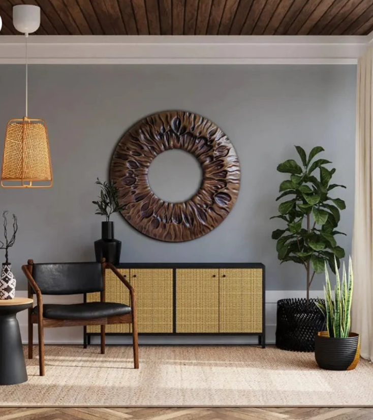 AWA -3D Draped Effect round wall art