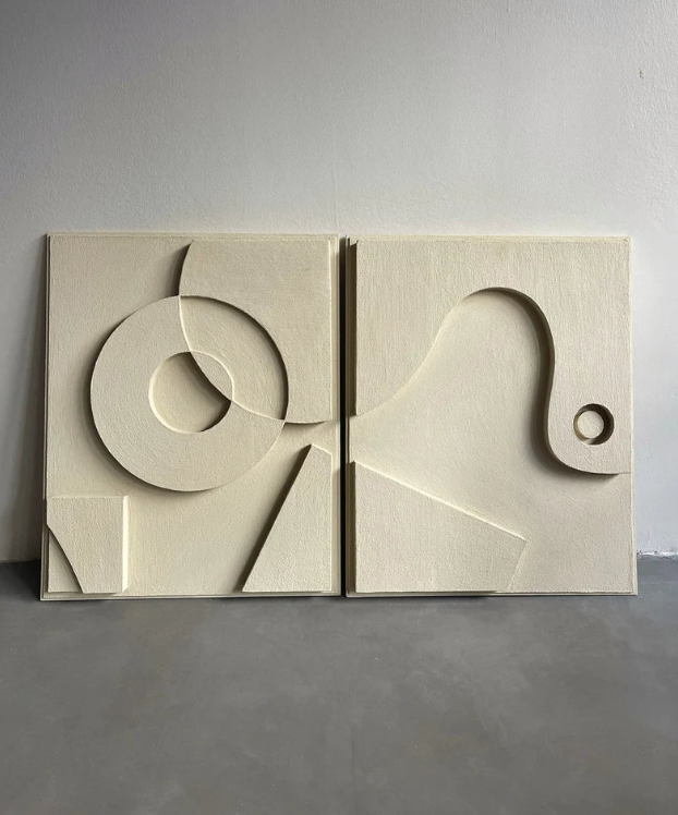 AWA - 3D Abstract Relief Wall Art – Home Decor Sculpture (Set of 2).