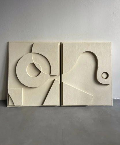 AWA - 3D Abstract Relief Wall Art – Home Decor Sculpture (Set of 2).