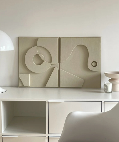 AWA - 3D Abstract Relief Wall Art – Home Decor Sculpture (Set of 2).