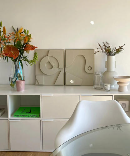 AWA - 3D Abstract Relief Wall Art – Home Decor Sculpture (Set of 2).