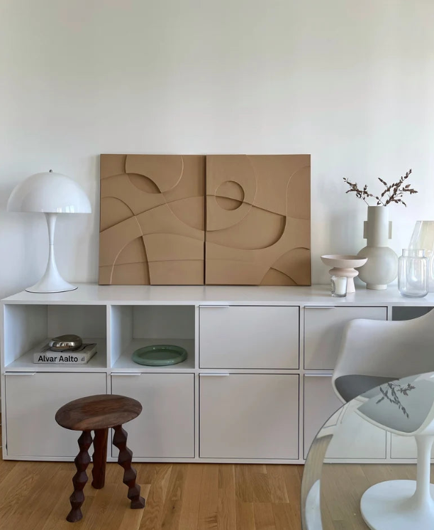 AWA - 3D Abstract Relief Wall Art – Home Decor Sculpture - (Set of 2)