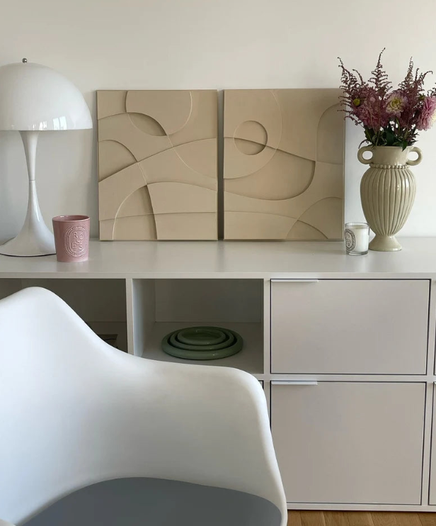 AWA - 3D Abstract Relief Wall Art – Home Decor Sculpture - (Set of 2)