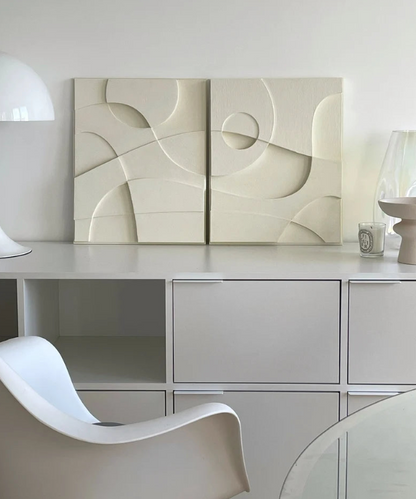 AWA - 3D Abstract Relief Wall Art – Home Decor Sculpture - (Set of 2)