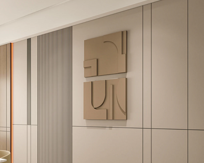 AWA - 3D Abstract Relief Wall Art – Home Decor Sculpture - (Set of 2)