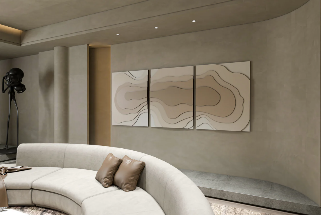 AWA - 3D Abstract Relief Wall Art – Home Decor Sculpture( set of 3)