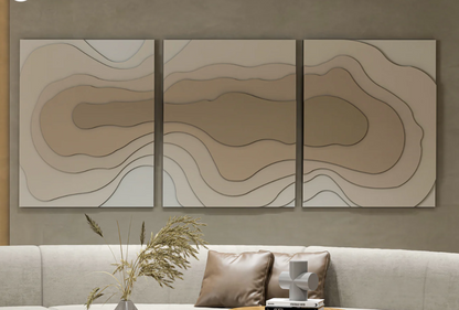 AWA - 3D Abstract Relief Wall Art – Home Decor Sculpture( set of 3)