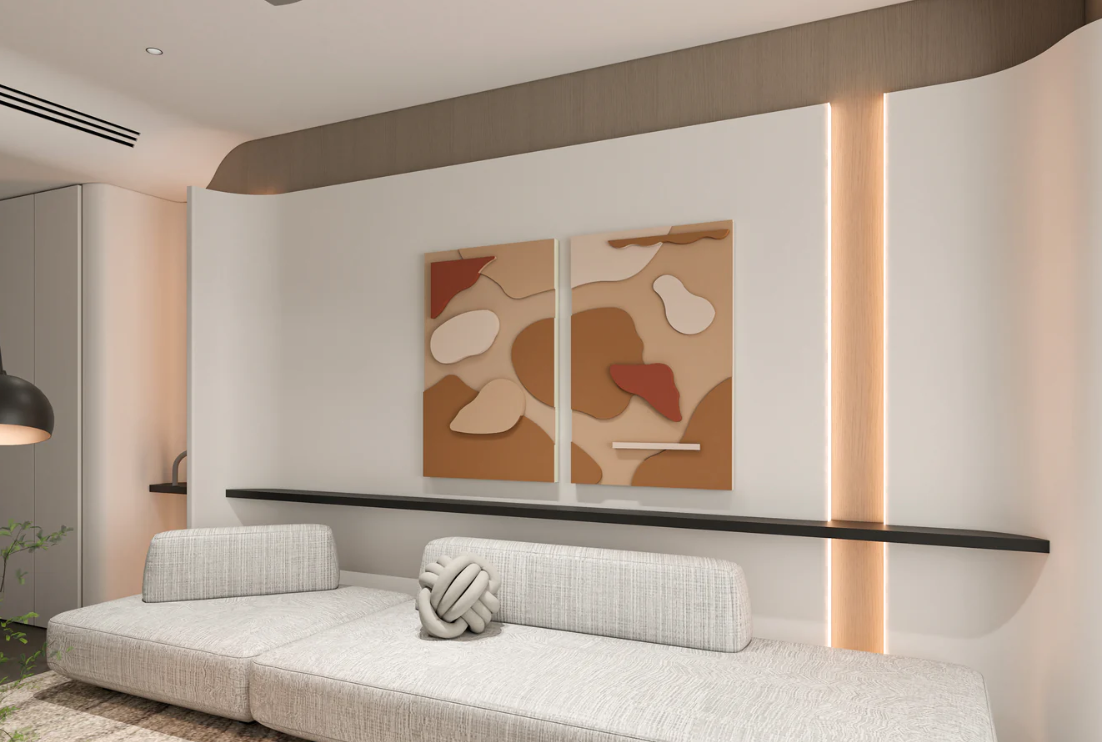 AWA - 3D Abstract Wall Art – Home Decor Sculpture - (Set of 2)