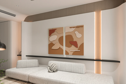 AWA - 3D Abstract Wall Art – Home Decor Sculpture - (Set of 2)